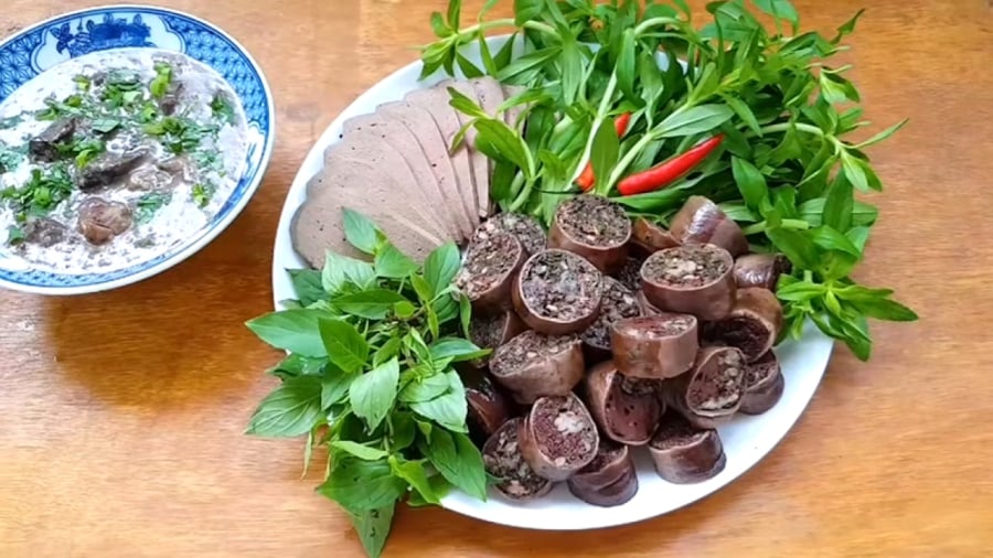 Món dồi lợn đã hoàn thành 