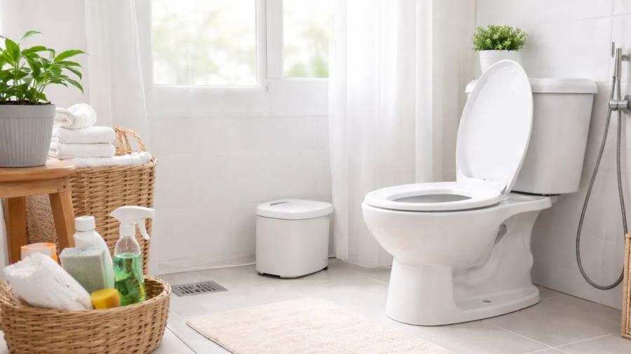 Giữ khô sàn và các góc khuất trong nhà vệ sinh giúp khu vực này giảm mùi khó chịu