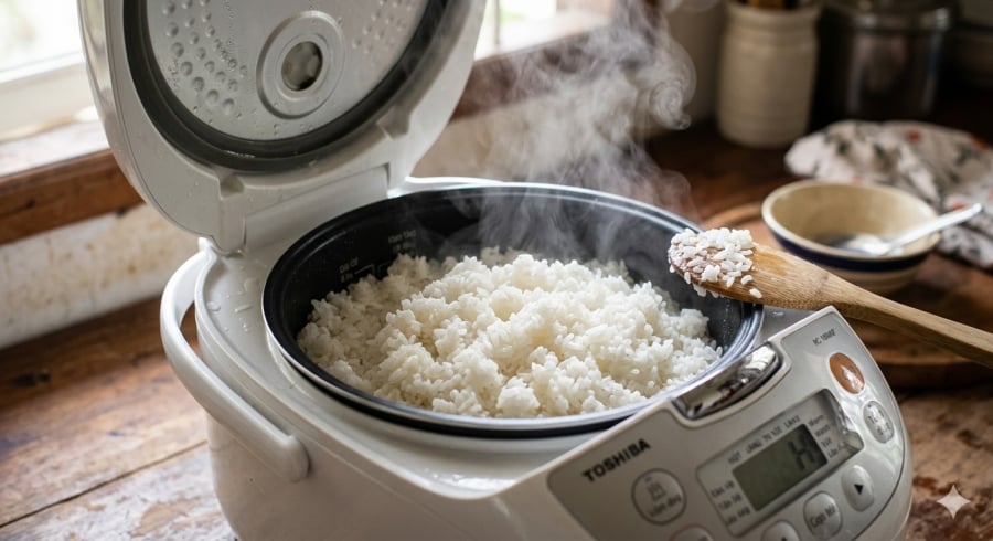 Nhiệt độ nước ban đầu ảnh hưởng đến độ tơi và độ dẻo của cơm sau khi nấu.