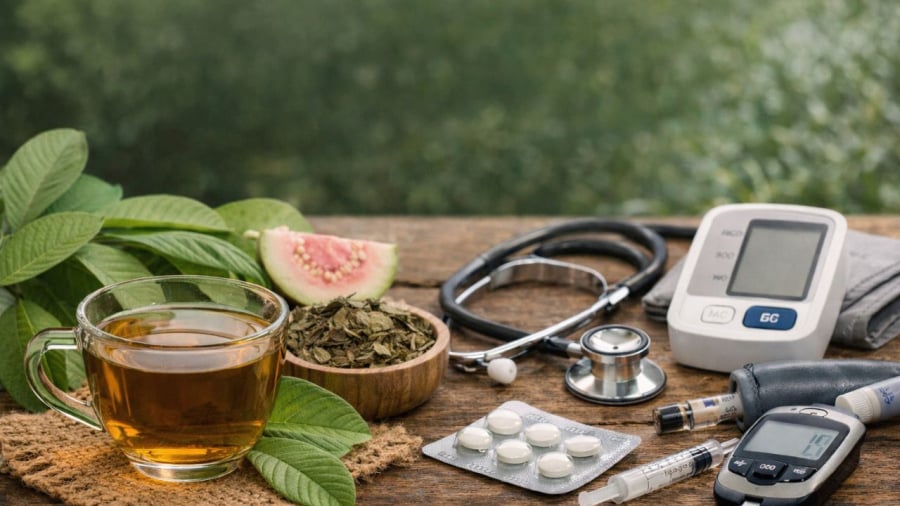 Cẩn thận khi uống nước lá ổi