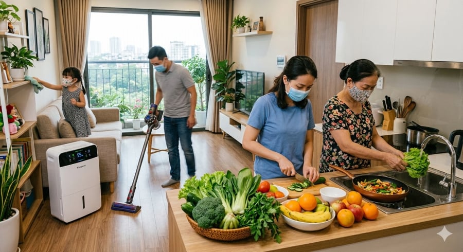 Giữ môi trường sống khô thoáng, ăn uống hợp lý và vệ sinh cá nhân giúp giảm nguy cơ mắc bệnh trong mùa nồm.