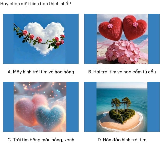 Hãy chọn 1 trái tim nhé!