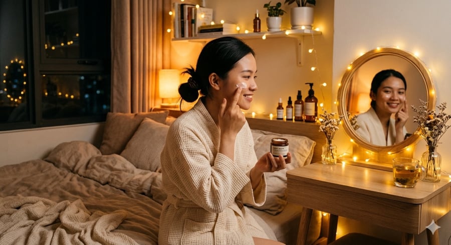 Chăm sóc da đúng cách vào buổi tối giúp hỗ trợ quá trình phục hồi tự nhiên của làn da