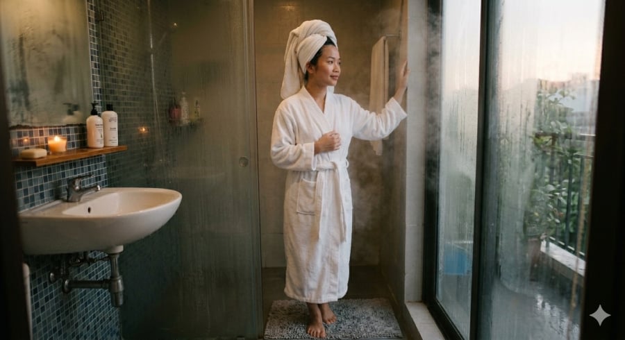 Sau khi tắm, cơ thể chuyển sang trạng thái thư giãn tự nhiên