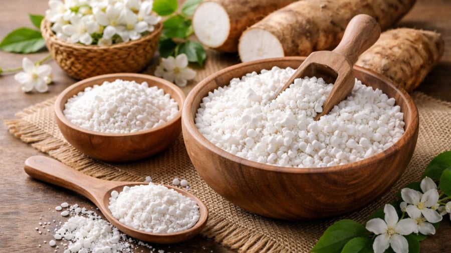 Bột sắn nguyên chất sẽ dễ phân biệt khi bị mốc