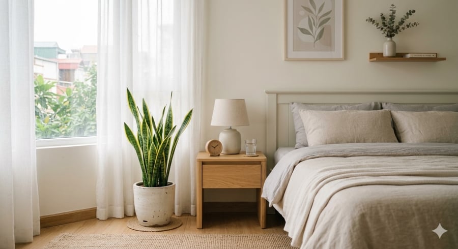 Lưỡi hổ là lựa chọn phổ biến giúp không gian sống trong lành và dễ chịu hơn.