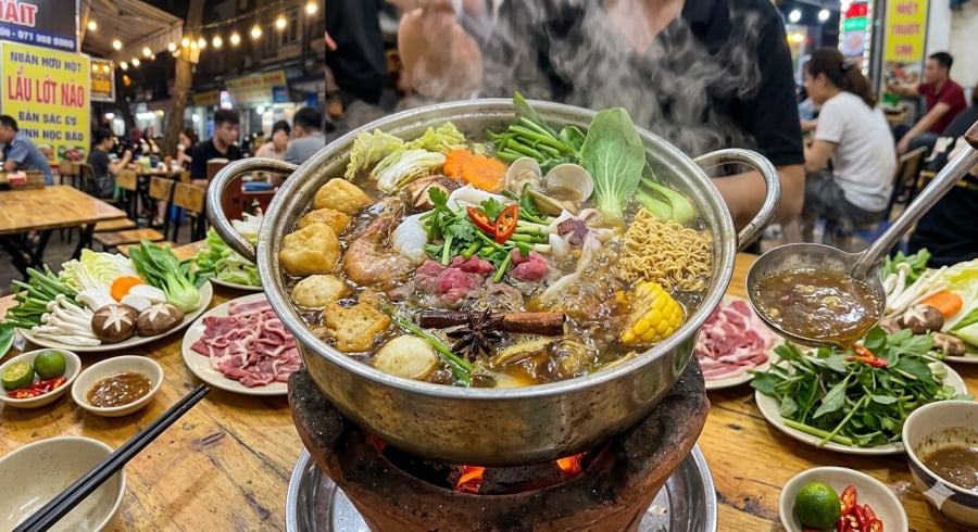 Nước lẩu để lâu chứa nhiều chất hòa tan, nên hạn chế uống nhiều vào cuối bữa.