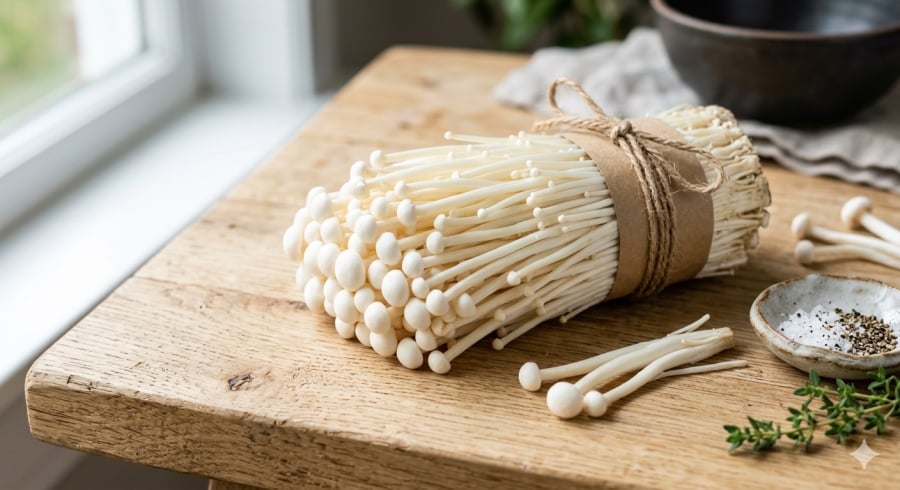 Nấm kim châm tươi – thực phẩm sạch, ít chịu tác động từ thuốc bảo vệ thực vật