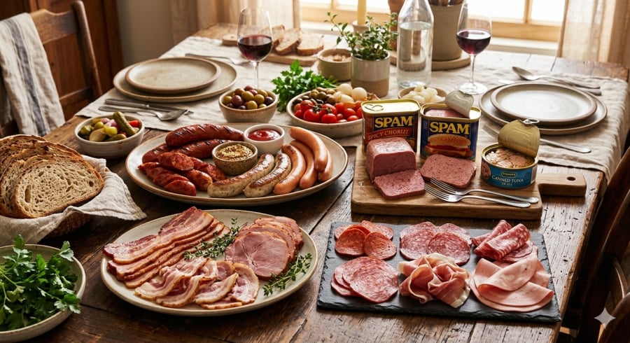 Thịt chế biến sẵn là nhóm thực phẩm được cảnh báo có thể làm tăng nguy cơ ung thư đại trực tràng nếu tiêu thụ thường xuyên.