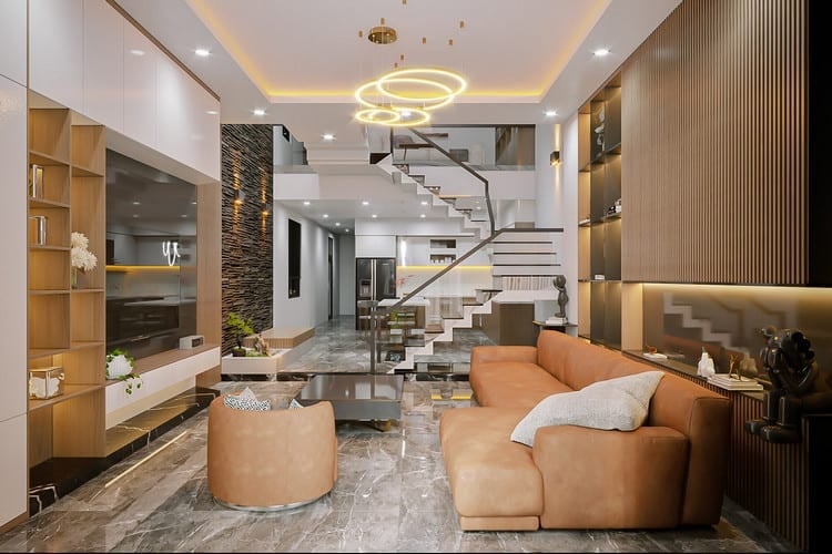 Vì sao người giàu tránh phòng ngang, người nghèo tránh phòng dọc? Sự thật ít ai biết 19 Phòng khách ngang thường mang lại cảm giác rộng rãi, thoáng đãng và đẹp mắt, nhưng đi kèm chi phí cao nên phù hợp hơn với những người có điều kiện tài chính tốt, trong khi người thu nhập trung bình có thể dễ chịu áp lực về chi phí xây dựng và hoàn thiện.