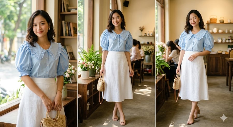 Áo tay bồng là “trợ thủ” quen thuộc khi cần che bắp tay