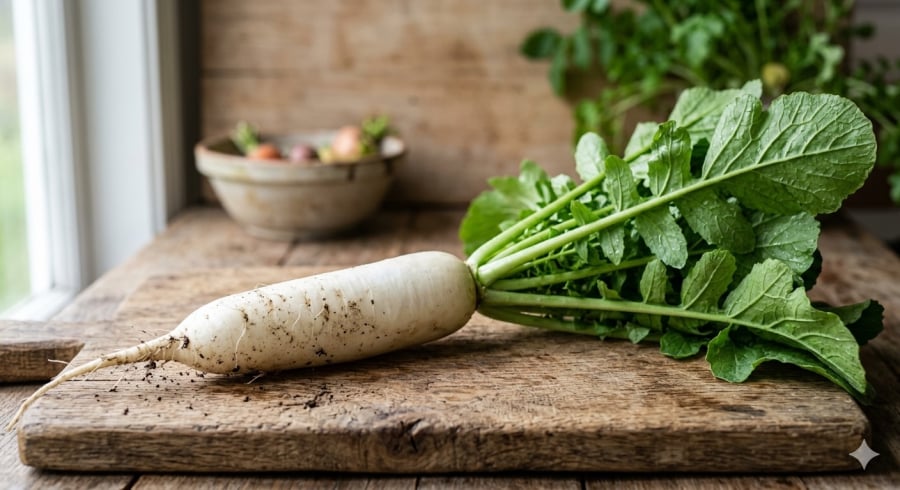 Củ cải trắng – nguyên liệu quen thuộc nhưng mang lại nhiều lợi ích cho cổ họng.