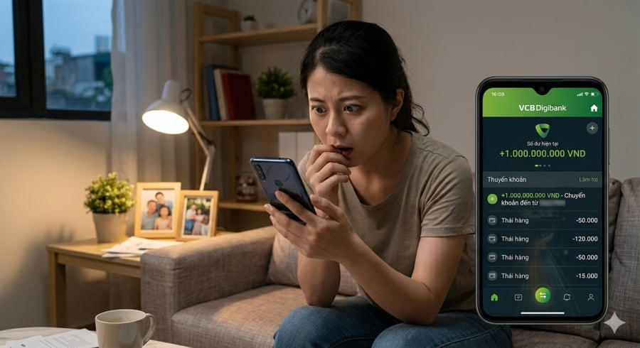 Phát hiện tiền lạ trong tài khoản, việc đầu tiên là kiểm tra kỹ giao dịch.