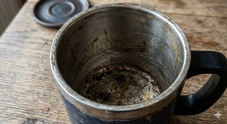 Cốc giữ nhiệt xuống cấp có thể làm tăng nguy cơ thôi nhiễm kim loại vào đồ uống.