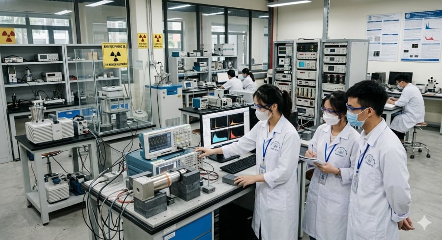 Sinh viên Kỹ thuật hạt nhân được đào tạo gắn liền với thực hành và nghiên cứu chuyên sâu.