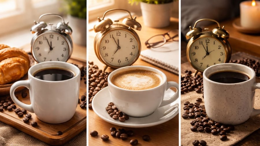 3 khung giờ uống cà phê tốt nhất trong ngày
