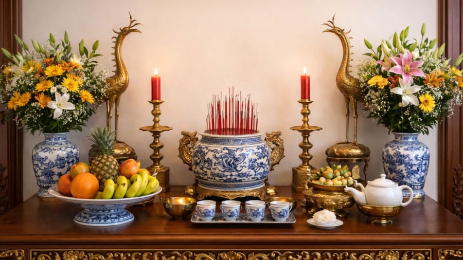 Trên ban thờ có 5 thứ này mang lại cảm giác ấm áp đủ đầy