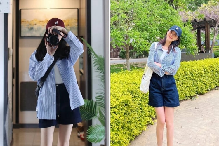 Cách phối này mang lại cảm giác năng động, hiện đại, phù hợp với những môi trường làm việc không quá khắt khe.