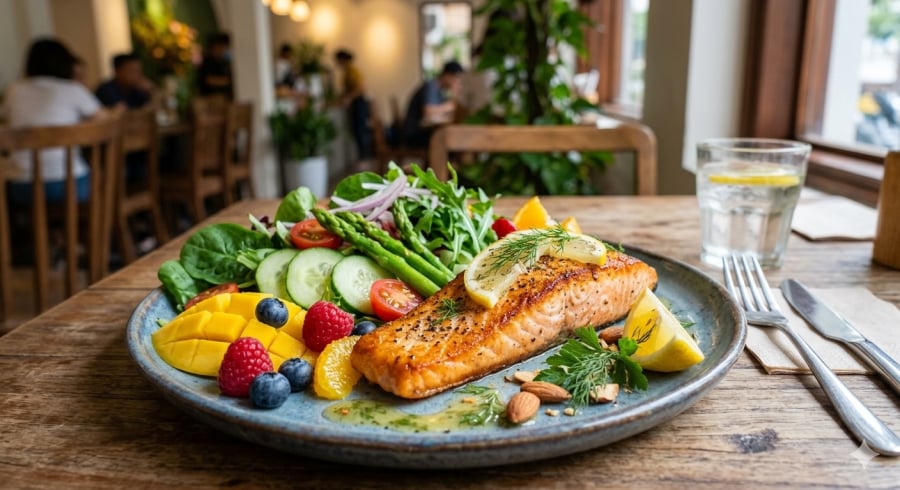 Bữa ăn cân bằng giúp hỗ trợ tuần hoàn máu và duy trì sức khỏe thị lực