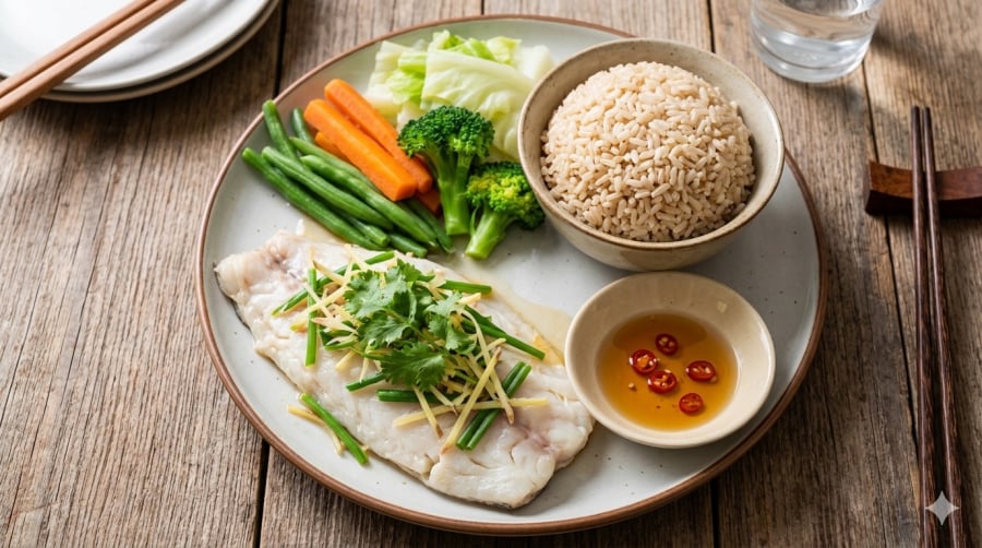 Ăn uống cân bằng, giảm muối và chất béo là bước cơ bản để giảm nguy cơ đột quỵ.