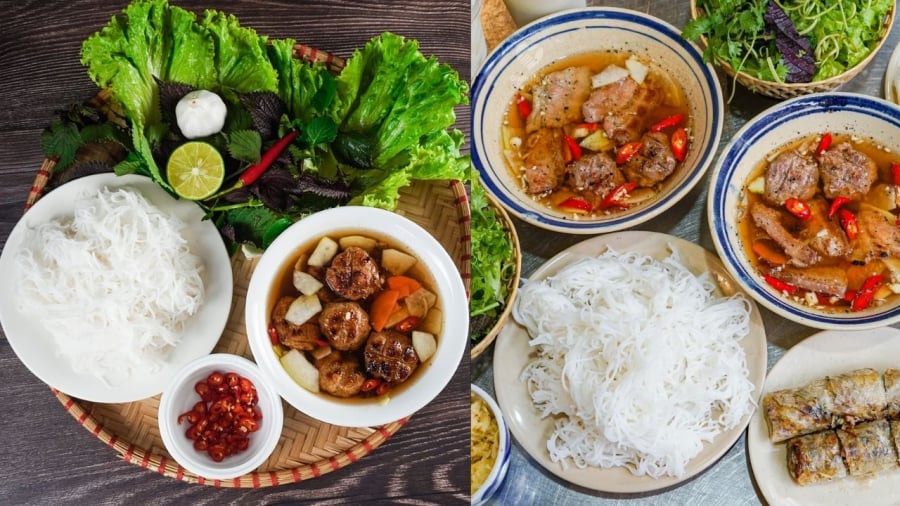Nước chấm của món bún chả chỉ có đường, giấm, nước mắm, nước lọc, tỏi, ớt, hạt tiêu.