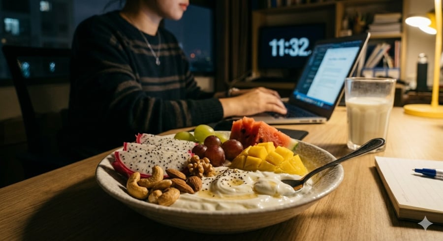 Lựa chọn thực phẩm phù hợp là yếu tố quan trọng khi ăn trước giờ ngủ.