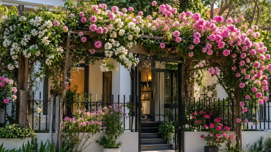 Chú ý khi trồng giàn hoa trước nhà