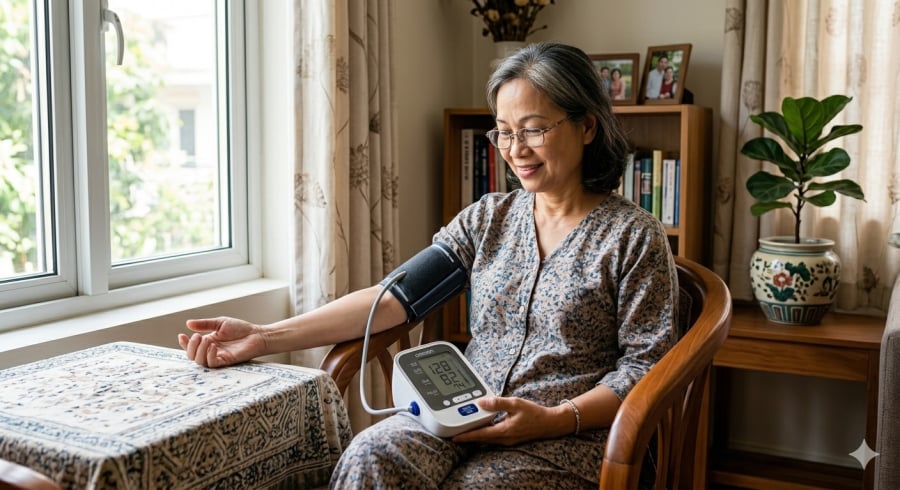 Theo dõi huyết áp thường xuyên tại nhà giúp phát hiện sớm bất thường và chủ động kiểm soát sức khỏe.