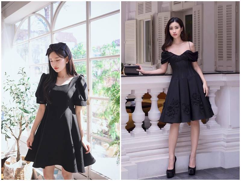 Khi kết hợp với những phom dáng gọn gàng như dáng suông, chữ A, hai dây hay cổ vuông, chiếc váy đen tạo nên một tổng thể vừa kín đáo vừa thu hút. 