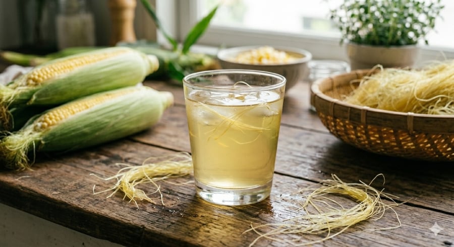 Nước râu ngô nấu đơn giản, có thể dùng trong ngày như một phần của chế độ ăn uống lành mạnh.