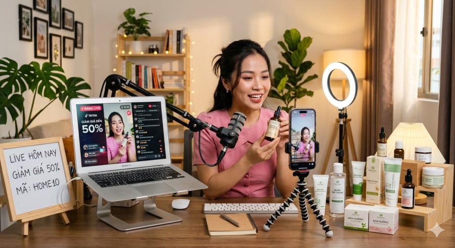 Bán hàng online và sáng tạo nội dung đang mở ra nhiều cơ hội thu nhập tại nhà.