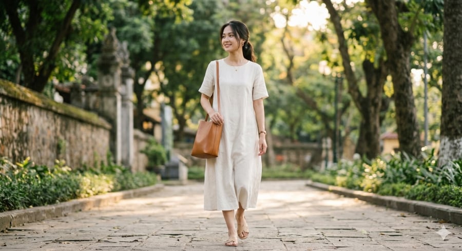 Túi tay cầm dài giúp kéo dài tỷ lệ cơ thể, tạo hiệu ứng thanh lịch tự nhiên.