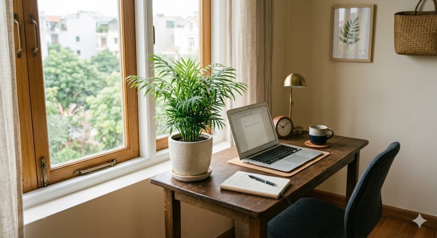 Cau tiểu trâm nhỏ gọn, phù hợp đặt trên bàn làm việc hoặc kệ sách.
