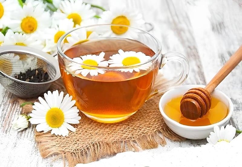 Trà hoa cúc uống buổi tối an thần ngủ ngon