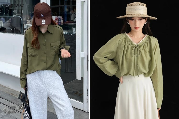 Xanh rêu là sự pha trộn giữa sắc xanh và tông đất, tạo nên một màu sắc vừa trầm ấm vừa có chiều sâu. 