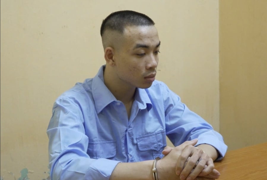 Đối tượng Nguyễn Minh Hiệp tại cơ quan công an.