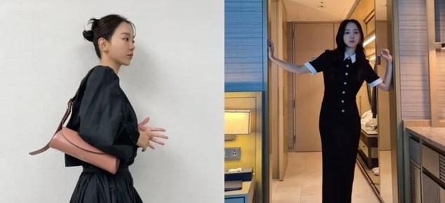 Từ váy liền, quần âu cho tới áo ôm dáng, cô đều ưu tiên các thiết kế màu đen vì khả năng tạo hiệu ứng thon gọn và sang trọng.