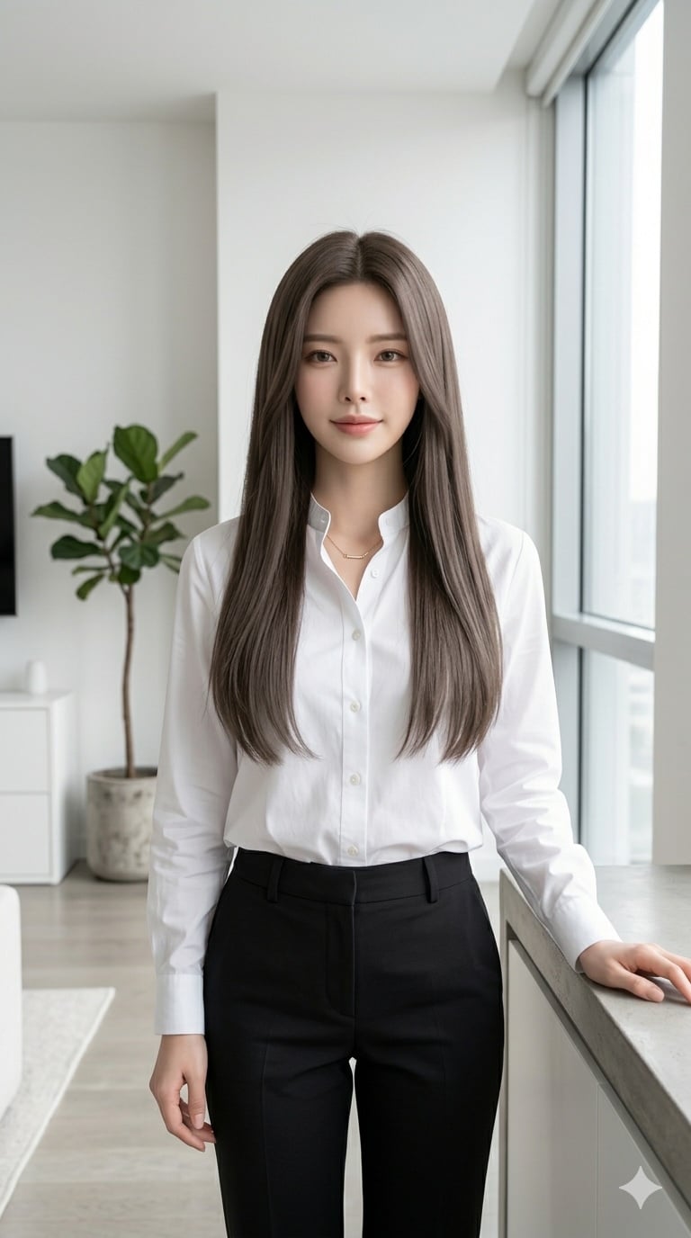 Nâu đen trà sương mờ là gam màu “an toàn” nhưng vẫn đủ tạo chiều sâu và giúp mái tóc trông sang hơn rõ rệt.