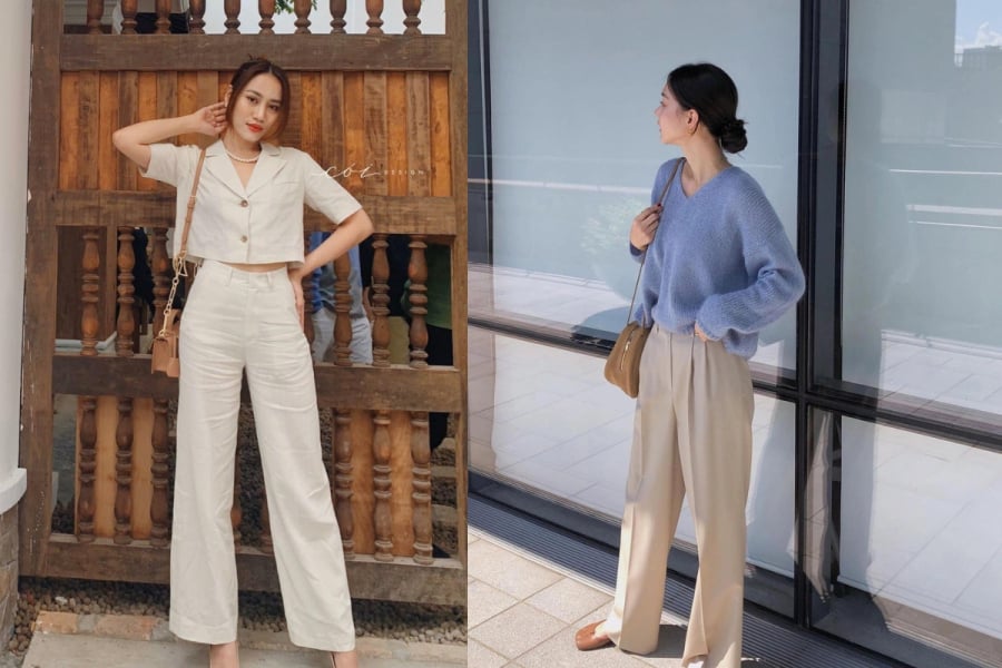 Chất vải linen nhẹ, thấm hút tốt và có độ rủ tự nhiên nên giúp tổng thể trông mềm mại, thanh thoát hơn.