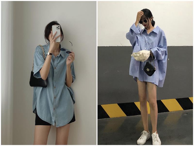 Không chỉ phù hợp môi trường công sở, sơ mi oversized còn là item được nhiều chị em yêu thích trong mùa Hè vì tính ứng dụng cao. 