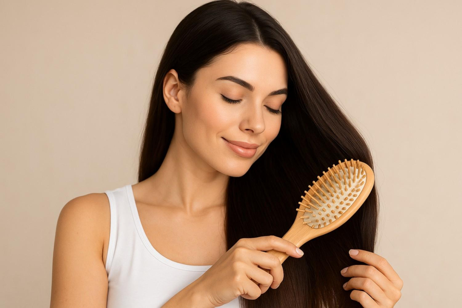 Không chỉ làn da, mái tóc cũng chịu ảnh hưởng mạnh từ nắng và nước biển. 