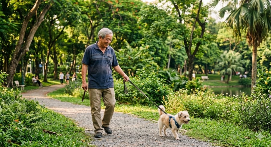 Những hoạt động nhỏ cùng thú cưng giúp người cao tuổi duy trì tinh thần tích cực và lối sống năng động.