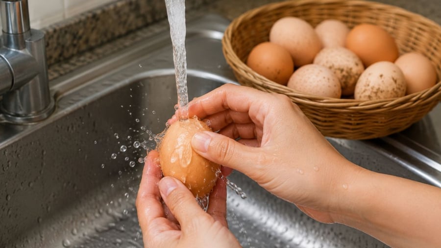 Rửa trứng trước khi bảo quản là một sai lầm