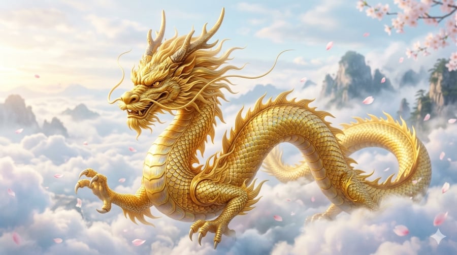Hình ảnh rồng vàng tượng trưng cho vận khí khởi sắc và những cơ hội tài lộc đáng chú ý vào cuối tháng 5.