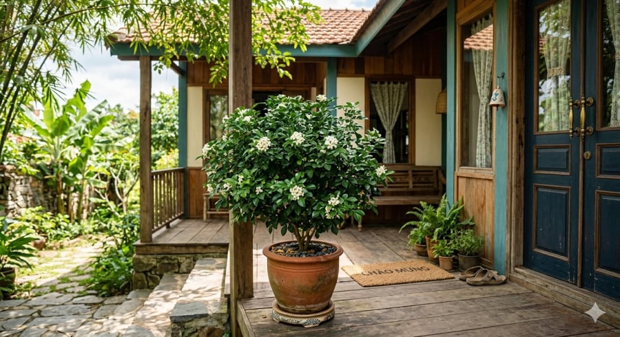 Cây nguyệt quế được nhiều gia đình lựa chọn vừa để làm cảnh vừa tạo không gian sống dễ chịu.