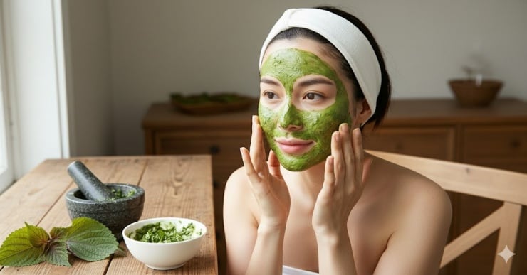 Một trong những lý do khiến tía tô được sử dụng trong các công thức chăm sóc da là vì loại lá này chứa hàm lượng vitamin A và vitamin C khá dồi dào.    