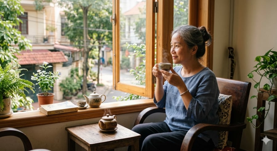 Sau tuổi 45, nhiều phụ nữ chọn sống chậm và ưu tiên sự bình yên trong tâm hồn.