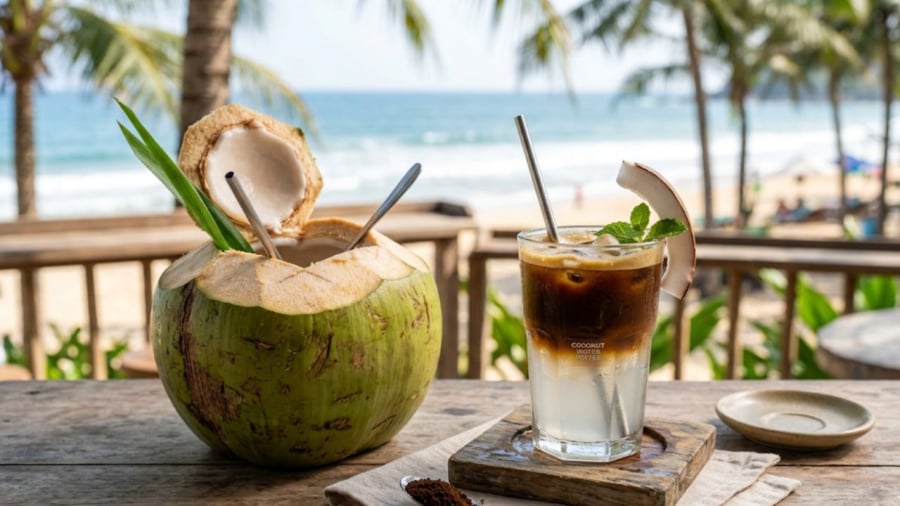 Cà phê nước dừa có tác dụng giúp bạn tỉnh táo đồng thời bù nước, bù khoáng cho cơ thể.