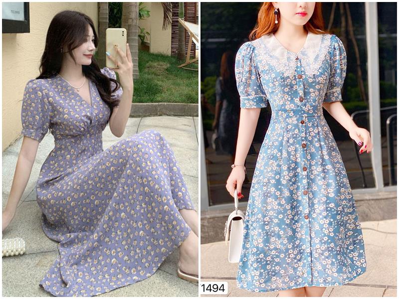 Những mẫu váy có họa tiết nhỏ, màu nền trung tính hoặc gam pastel nhẹ thường tạo cảm giác nữ tính và dịu dàng hơn mà không bị sến. 
