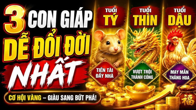 Chớp thời cơ Vàng đời bước sang trang, 3 con giáp Tình - Tiền thăng tiến